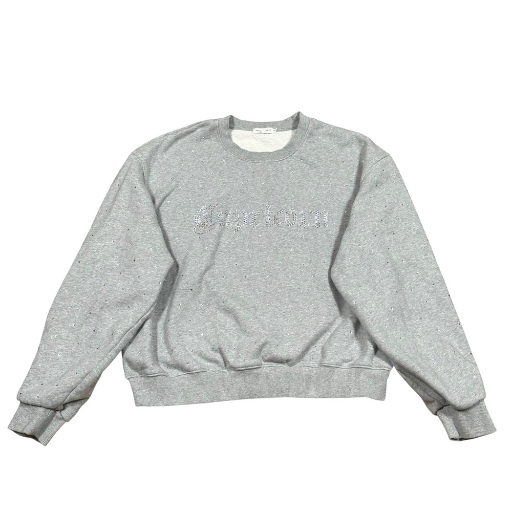 Good American Gray Cotton Capricorn Rhinestone Zodiac Sweatshirt‎ Size 3 - L